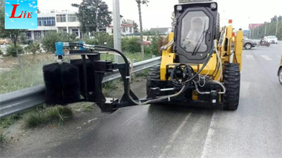 Skid Steer Attachment Guardrail Cleaner