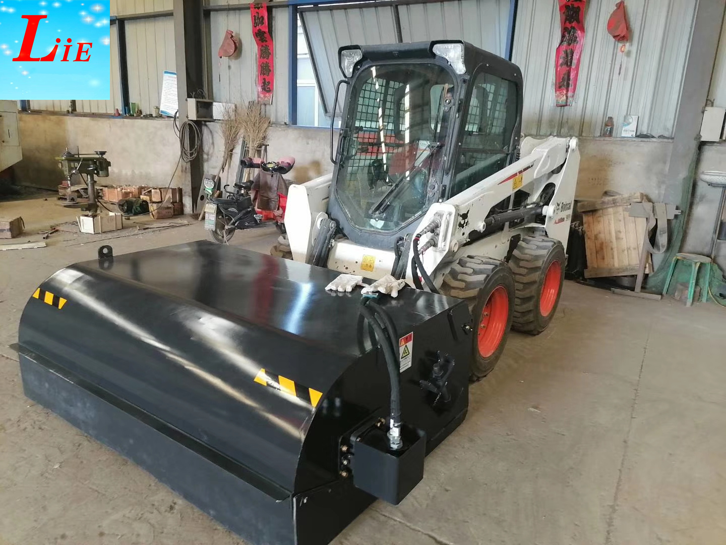 Bobcat skid steer hopper sweeper attachments