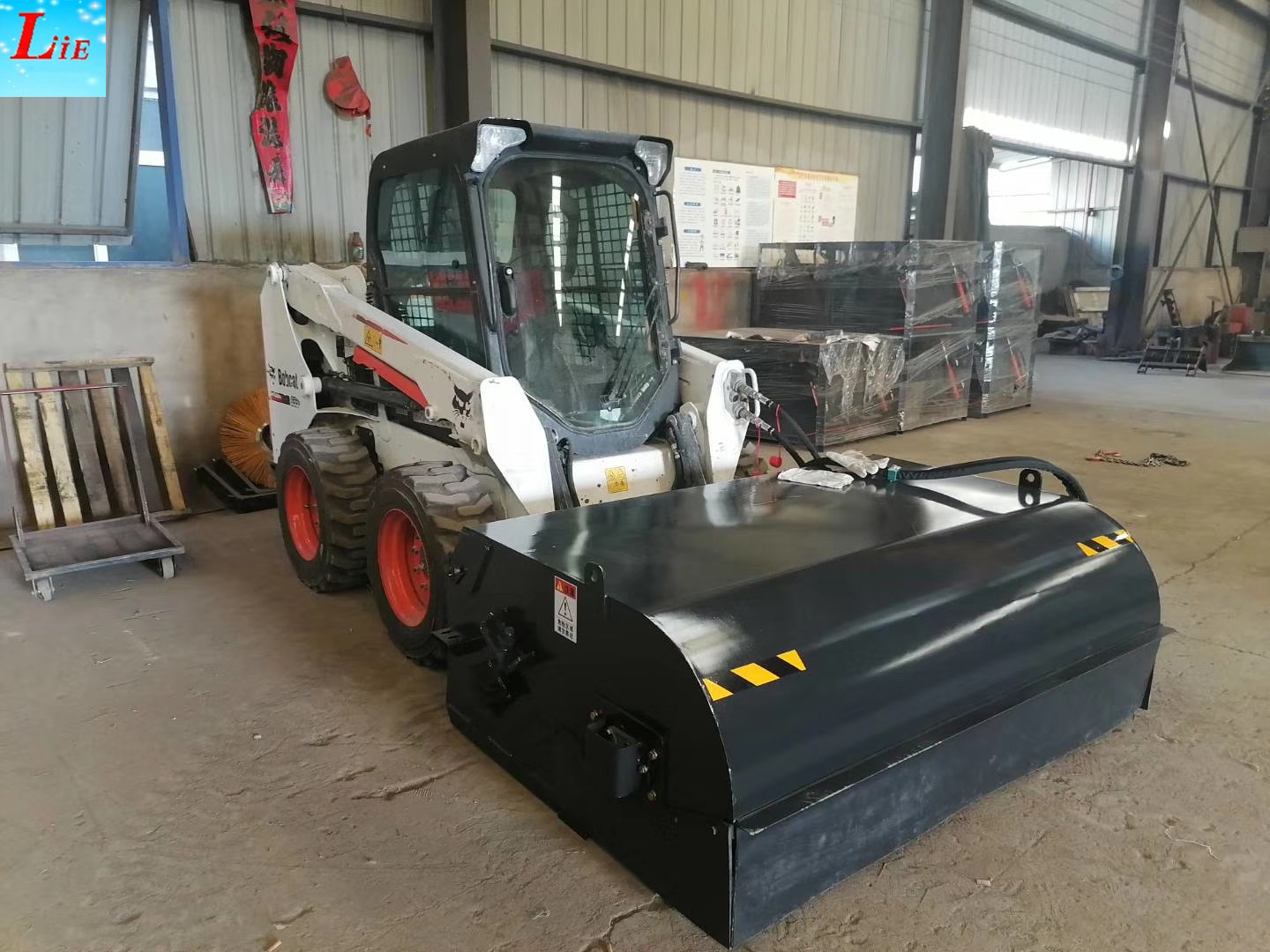 Pick-up broom skid steer sweeper attachments